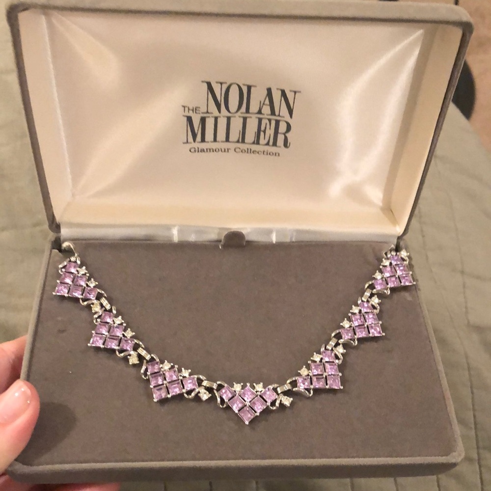 Nolan Miller lavender jeweled necklace